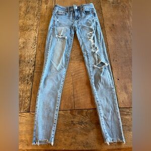 AE distressed skinny jeans 0 long #5
